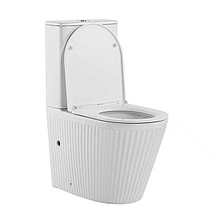 Напольный унитаз  SantiLine SL-5046 безободковый, с бачком, слив-торнадо, белый купить в интернет-магазине Sanbest