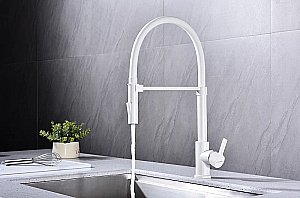 Смеситель для кухни Paulmark Halt Ha214021-WH белый матовый купить в интернет-магазине сантехники Sanbest