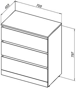 Комод Aquanet Сканди 302549 70 Дуб эдгрейн для ванной в интернет-магазине сантехники Sanbest