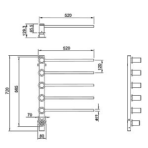 Полотенцесушитель электрический встраиваемый WONZON & WOGHAND HAMBURG, Брашированный никель (WW-AL315-BR) купить в интернет-магазине сантехники Sanbest