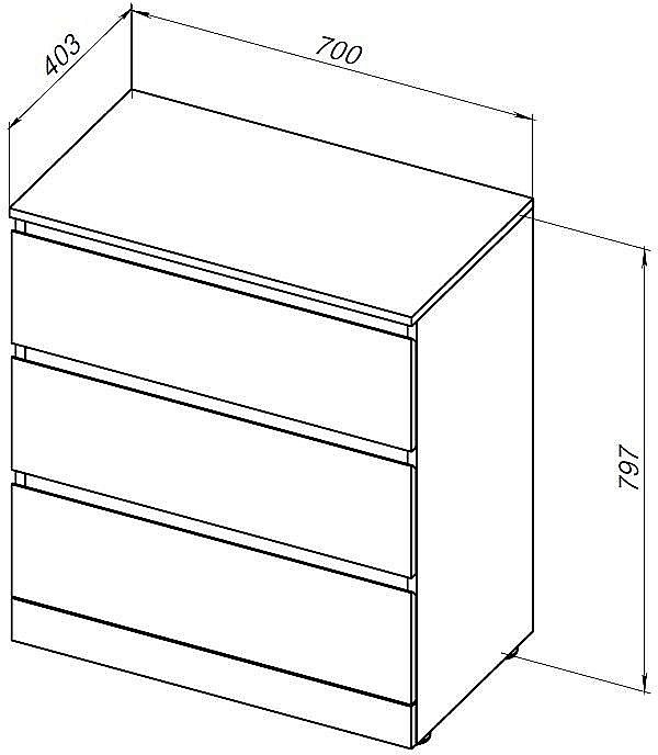 Комод Aquanet Сканди 302549 70 Дуб эдгрейн для ванной в интернет-магазине сантехники Sanbest