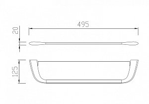 Полка стеклянная Abber NORD AA1555B 49.5 черная матовая купить в интернет-магазине сантехники Sanbest