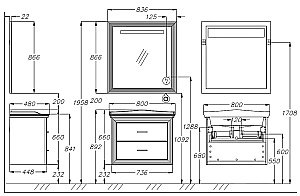 Тумба с раковиной Опадирис Карат 80 бежевая глянцевая/золото для ванной в интернет-магазине Sanbest