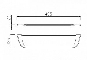 Полка стеклянная Abber NORD AA1555B 49.5 черная матовая купить в интернет-магазине сантехники Sanbest