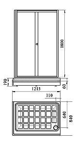 Душевой уголок Радомир Верчелли 120х80 низкий поддон, стекло матовое/профиль черный купить в интернет-магазине Sanbest