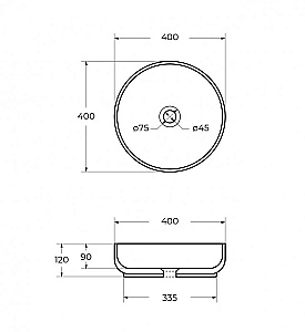 Раковина Cezares 40 CZR-6595-GO серая матовая купить в интернет-магазине Sanbest