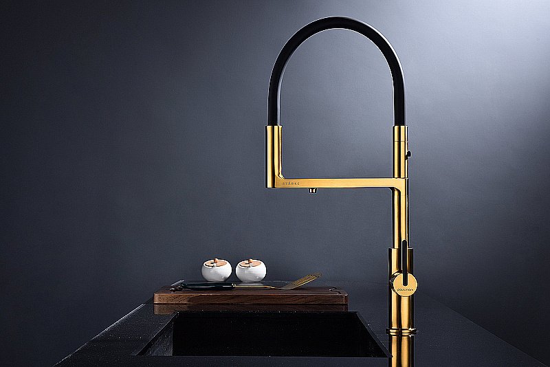 Смеситель для кухни Paulmark Tornado To213402-BG брашированное золото купить в интернет-магазине сантехники Sanbest