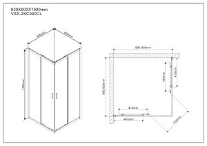 Душевой уголок Vincea Scala VSS-2SC900CL купить в интернет-магазине Sanbest