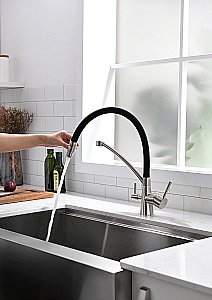 Смеситель для кухни Paulmark Sigen Si213111-BS брашированная сталь купить в интернет-магазине сантехники Sanbest