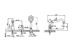 Смеситель для ванны Lemark Villa LM4845B купить в интернет-магазине сантехники Sanbest