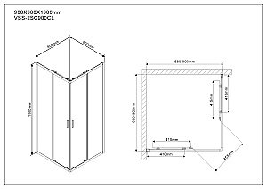Душевой уголок Vincea Scala VSS-2SC900CL 90x90 стекло прозрачное/профиль хром купить в интернет-магазине Sanbest