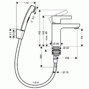 Смеситель для раковины Hansgrohe Metris S 31160000 купить в интернет-магазине сантехники Sanbest