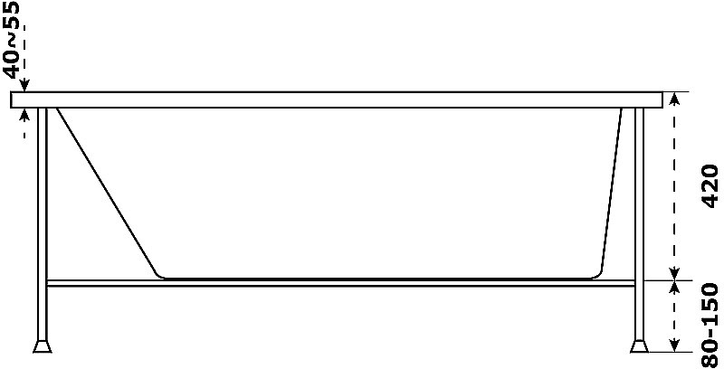 Ванна Azario Бали 160х70 БАВ0102 белая купить в интернет-магазине Sanbest