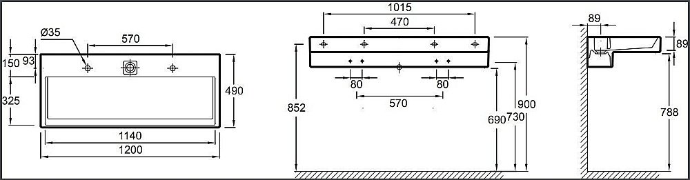 Раковина Jacob Delafon TERRACE 120 EXB9112-00 белая купить в интернет-магазине Sanbest