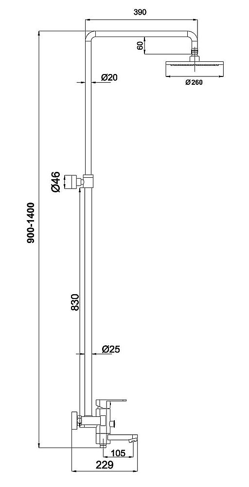 Душевая система Timo Beverly SX-1060/00 (3011) купить в интернет-магазине сантехники Sanbest