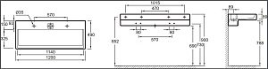 Раковина Jacob Delafon TERRACE EXB9112-00 120 купить в интернет-магазине Sanbest