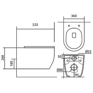 Унитаз подвесной Aquatek Европа AQ1106L-00 белый, с крышкой микролифт, безободковый купить в интернет-магазине Sanbest