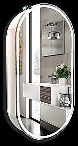 Зеркало-шкаф Art&Max BARI AM-Bar-500-1000-1D-R-DS-F-White белый матовый купить в интернет-магазине сантехники Sanbest