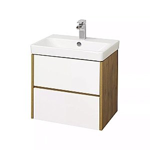 Тумба с раковиной Акватон Сканди 70 белая/дуб рустикальный для ванной в интернет-магазине Sanbest