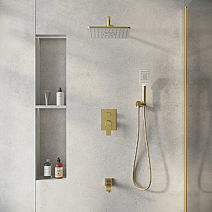 Душевая система Grossman Classic 501.K35.04.320 брашированное золото купить в интернет-магазине сантехники Sanbest