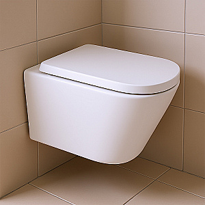 Унитаз подвесной Azario Vesper AZ-1373WH белый, безободковый, с крышкой микролифт, слив торнадо купить в интернет-магазине Sanbest