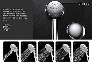 Душевая система Vincea Esse VSFW-1E1CH хром купить в интернет-магазине сантехники Sanbest