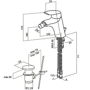 Смеситель для биде AM.PM Bliss L F5383132 купить в интернет-магазине сантехники Sanbest