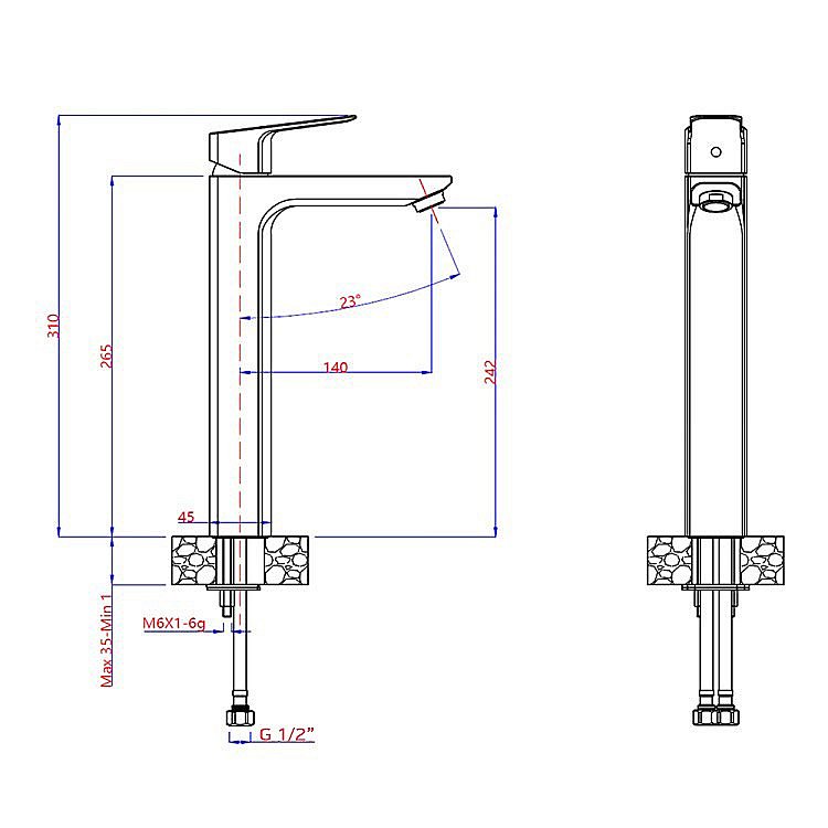 Смеситель для раковины PAINI Viva Style P4YO205LL черный купить в интернет-магазине сантехники Sanbest