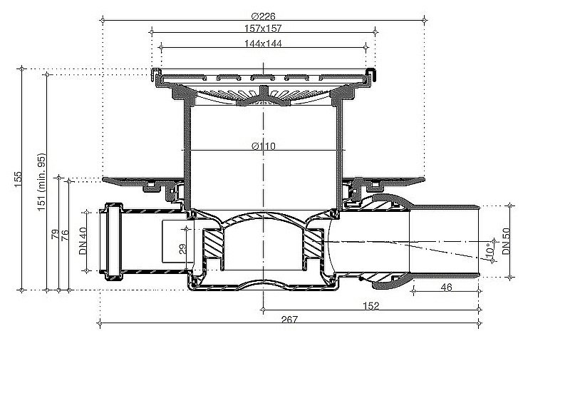 Душевой трап Pestan Confluo Standard 13702557 хром купить в интернет-магазине Sanbest