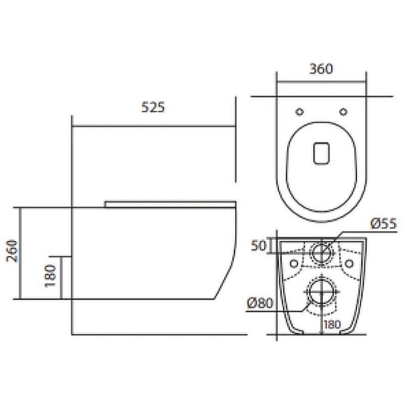 Унитаз подвесной Aquatek Европа AQ1106L-00 белый, с крышкой микролифт, безободковый купить в интернет-магазине Sanbest