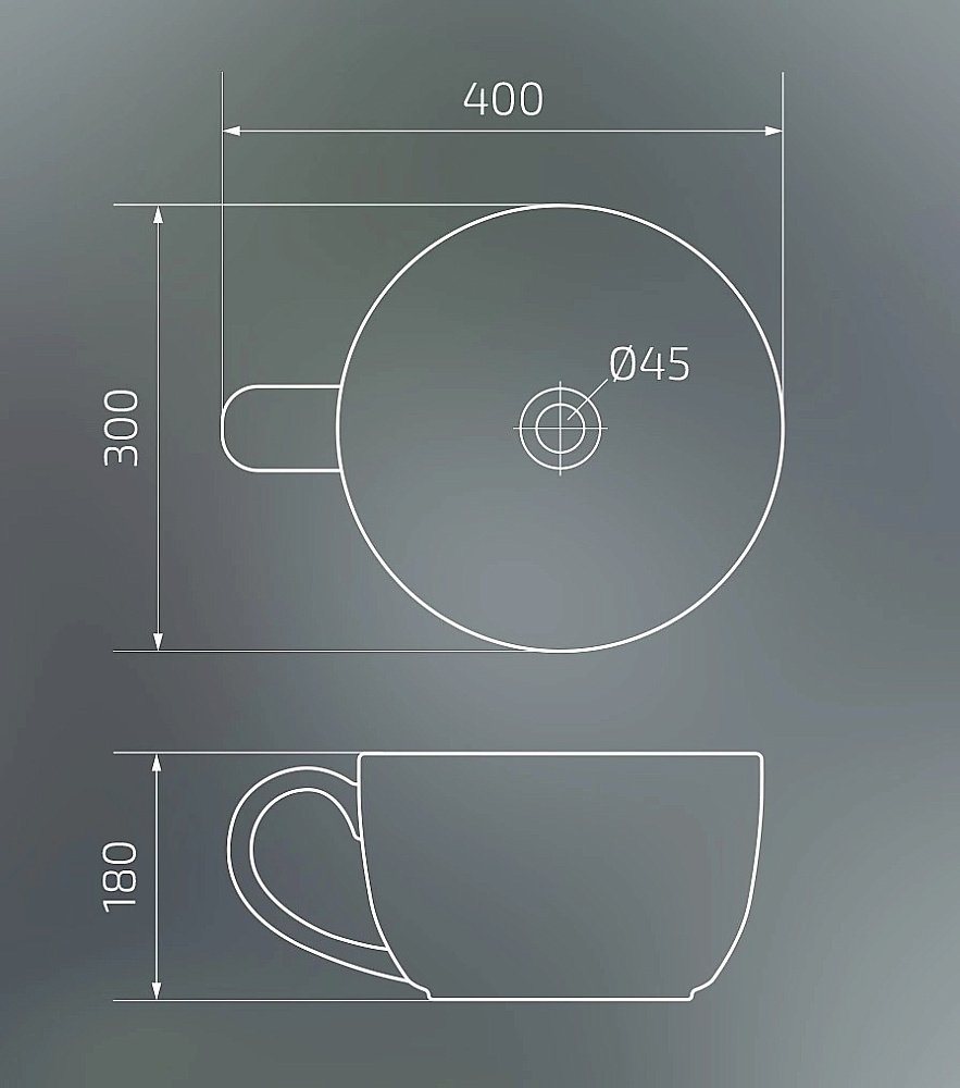 Раковина накладная Gid Creativo 40 N9055 51186 белая купить в интернет-магазине Sanbest