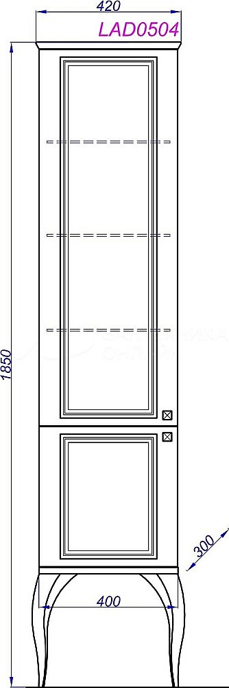 Пенал Aqwella LaDonna 40 LAD0504W белый для ванной в интернет-магазине сантехники Sanbest