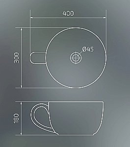 Раковина накладная Gid Creativo 40 N9055 51186 белая купить в интернет-магазине Sanbest