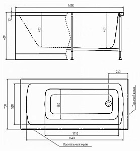 Ванна Alex Baitler Michigan 160х70 купить в интернет-магазине Sanbest