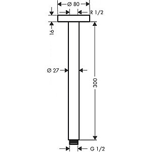 Держатель верхнего душа Hansgrohe S 27389000 купить в интернет-магазине сантехники Sanbest