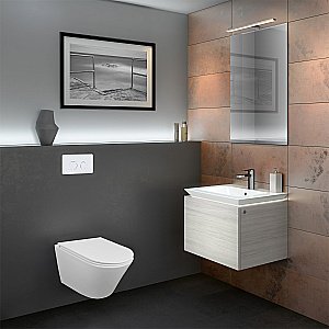 Унитаз подвесной Azario Teramo AZ-0053-UQ3 с инсталляцией Loranto безободковый, смыв торнадо, с сиденьем микролифт, белый купить в интернет-магазине Sanbest