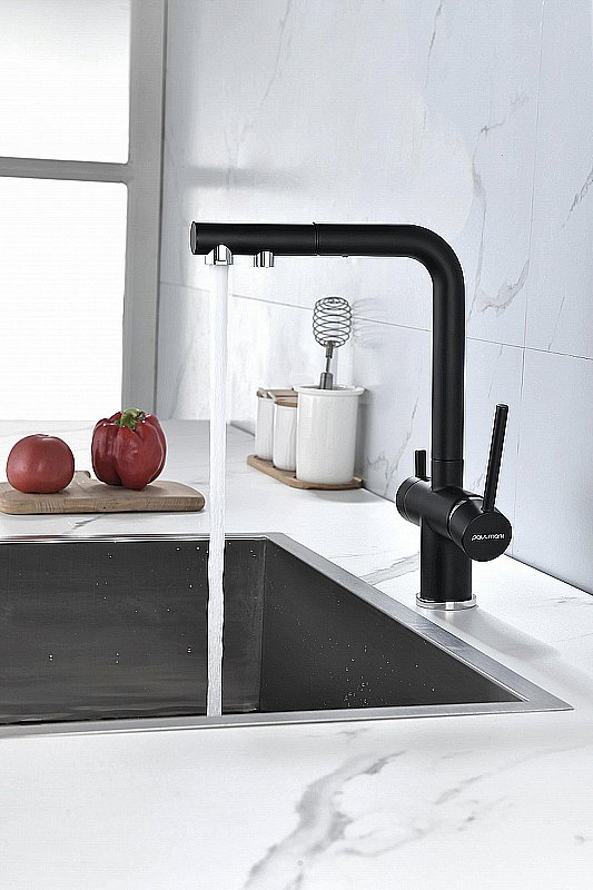 Смеситель для кухни Paulmark Serpentine Se213222-AN антрацит купить в интернет-магазине сантехники Sanbest