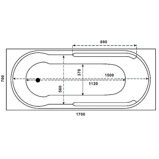 Ванна акриловая BAS Вегас 170х70 ВС00050 белая с к/с купить в интернет-магазине Sanbest