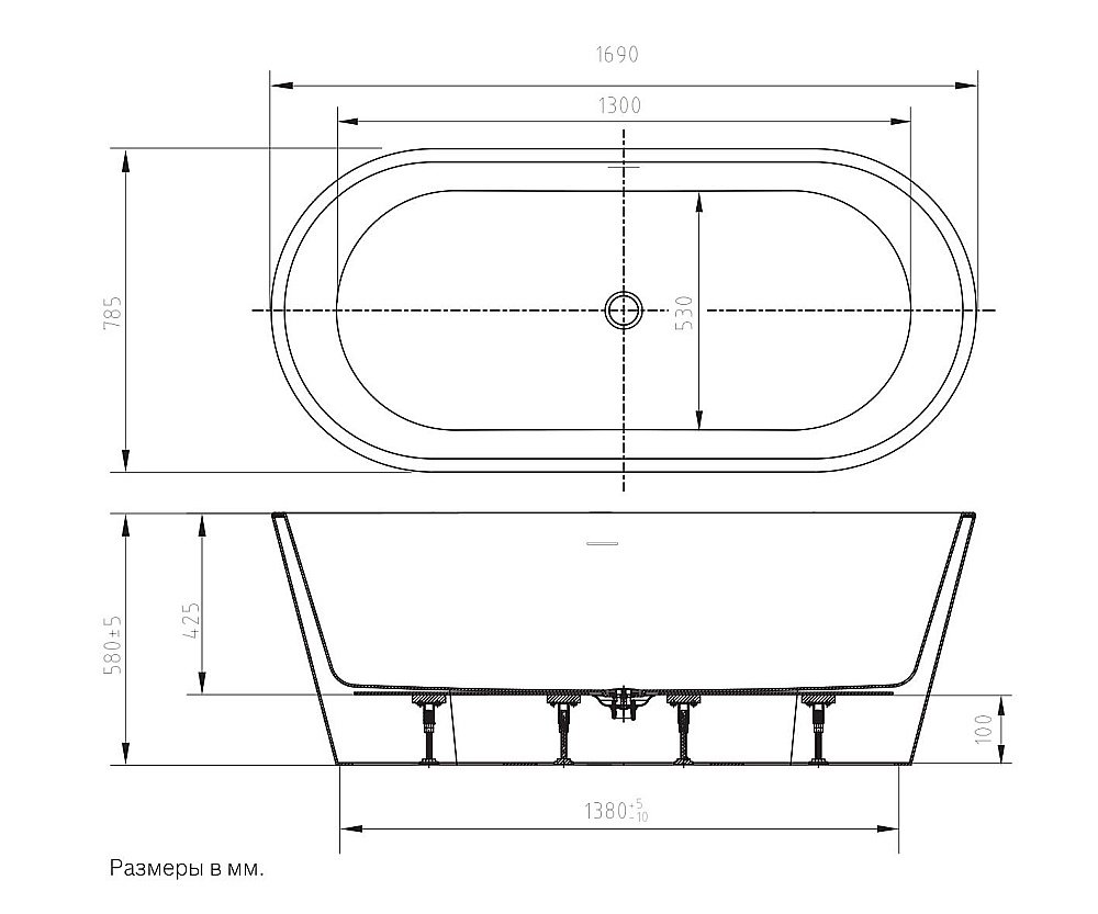 Ванна акриловая Art&Max AM-TORINO-1700-780 белая купить в интернет-магазине Sanbest