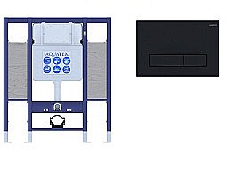 Инсталляция для унитаза Aquatek INS-0000015 с кнопкой KDI-0000025 черная матовая купить в интернет-магазине сантехники Sanbest