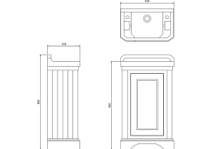 Тумба с раковиной Burlington Classic 51 белая матовая для ванной в интернет-магазине Sanbest