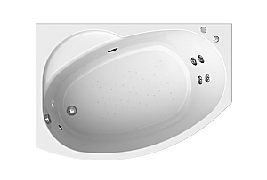 Ванна с гидромассажем Радомир Монти 150х105 СТАНДАРТ ХРОМ белая купить в интернет-магазине Sanbest