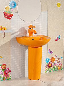 Раковина детская на пьедестале Gid Aventura 43 Nb192-OR 69906 оранжевая купить в интернет-магазине Sanbest