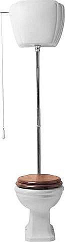 Унитаз напольный GLOBO Paestum PA002.BI с высоким бачком PA010.BI белый/золото купить в интернет-магазине Sanbest