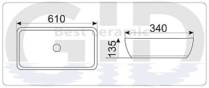Раковина GID 9217 купить в интернет-магазине Sanbest