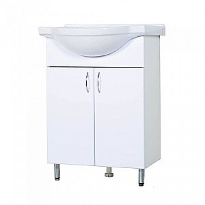 Тумба с раковиной Orange Роса LA-60TUW+RA белая глянец для ванной в интернет-магазине Sanbest