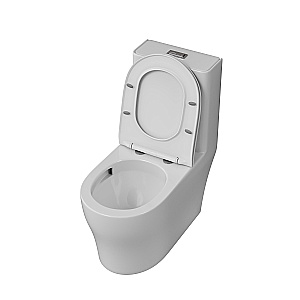 Унитаз моноблок Grossman Classic GR-4488SQ безободковый, с бачком, с крышкой микролифт, смыв торнадо, белый купить в интернет-магазине Sanbest