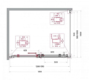 Душевой уголок BelBagno Marino 2-AH-1 130x100 стекло прозрачное/профиль хром купить в интернет-магазине Sanbest
