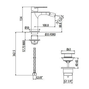 Смеситель для биде Gattoni H2Omix7000 7005070C0 купить в интернет-магазине сантехники Sanbest