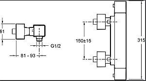Смеситель для душа Jacob Delafon STRAYT E9096-CP купить в интернет-магазине сантехники Sanbest